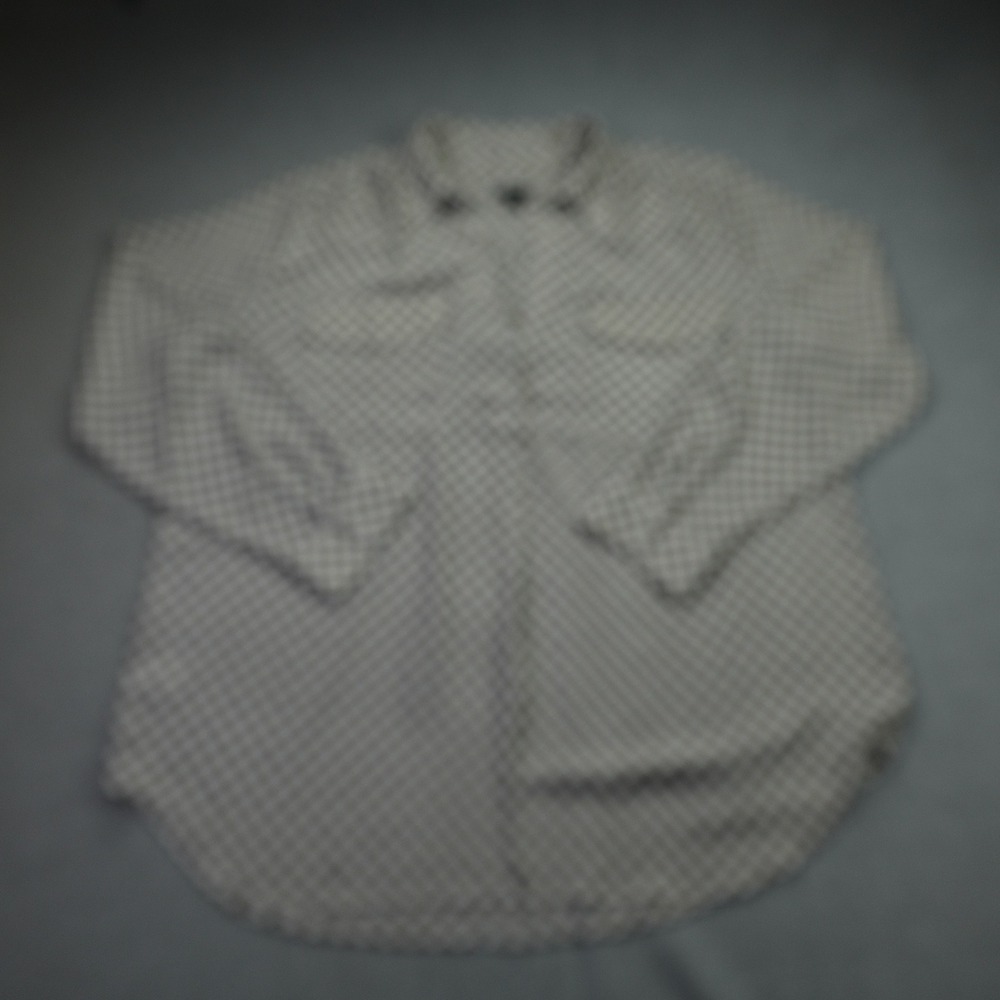 Ann Taylor Factory Shirt Womens XL White Geometric Medallion Button Up LS